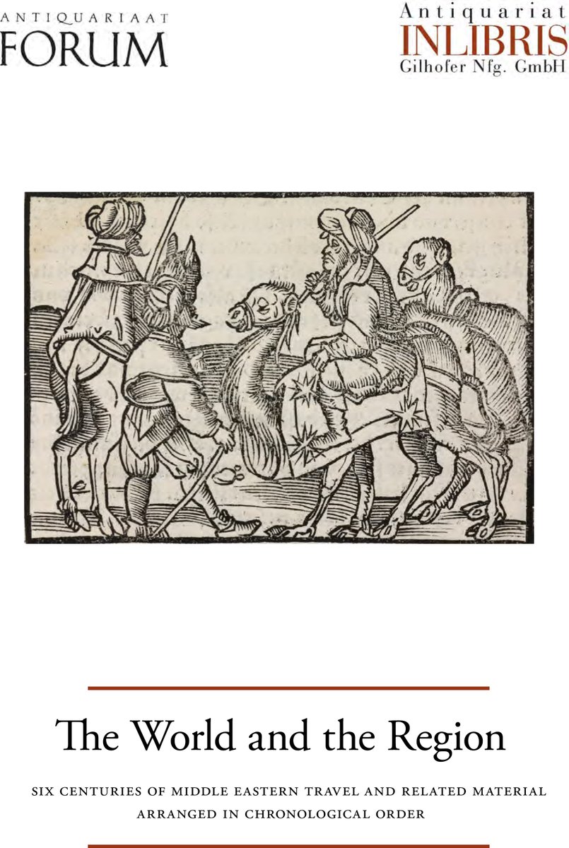 khalidsyossef's tweet photo. Antiquariat Inlibris & Antiquariaat FORUM #Catalogues
2021
The World and the Region
Six Centuries of Middle Eastern Travel and Related Material Arranged in Chronological Order
PDF 🎯
https://t.co/P58MIepnEt https://t.co/5ISmzD1Xls