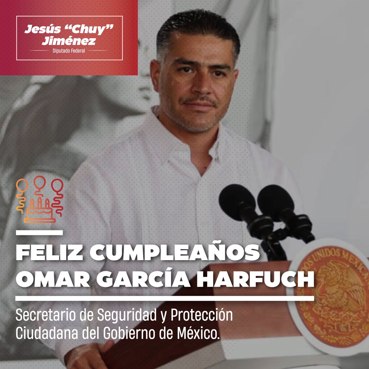 Muchas felicidades, <a href="/OHarfuch/">Omar H Garcia Harfuch</a>, Secretario de Seguridad y Protección Ciudadana.
Le deseo que este nuevo año de vida esté colmado de salud, éxitos en su encomienda y prosperidad en lo personal.