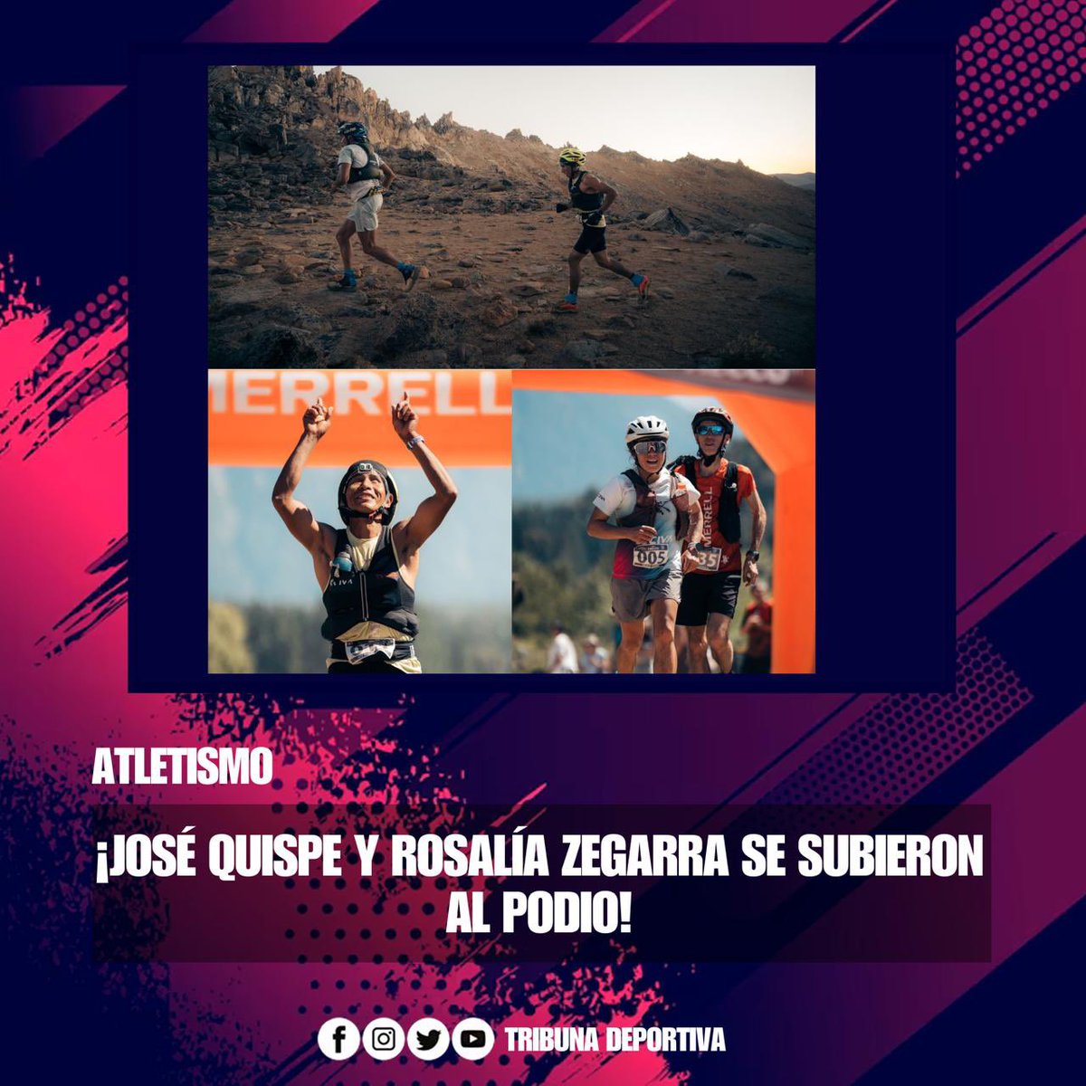 ¡JOSÉ QUISPE Y ROSALÍA ZEGARRA SE SUBIERON AL PODIO!
El peruano José Manuel Quispe se consagró campeón de la 4 Refugios NonStop, primera fecha de la Skyrunner World Series 2026, tras imponerse con un tiempo de 5h39m40s en la exigente prueba disputada en la Patagonia. El