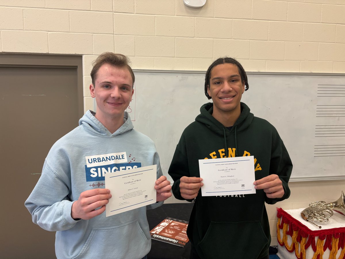 UrbandaleCSD's tweet photo. Congratulations to UHS students Aiden L. & David T. who earned the distinction of being Finalists for the National Merit Scholarship Program. They were selected due to their demonstration of distinguished performance! Way to go! #AllAboutU #UHSpride https://t.co/3jnpGHrZhJ