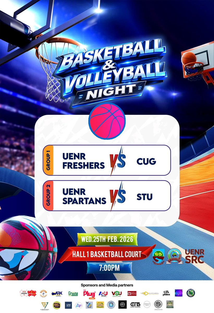 UenrSrc's tweet photo. THE ULTIMATE COURT SHOWDOWN IS TONIGHT

 Get ready for an electric night of hoops, spikes, and pure energy!🔥

The UENR SRC brings you a night of Volleyball and Basketball display.

#UenrSrc https://t.co/qmUY8ROQLm