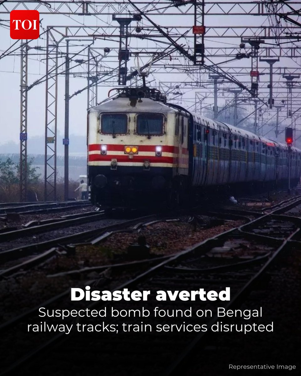 timesofindia's tweet image. A suspected #bomb was reported on #railway tracks about 1.5 kilometres from #Sainthia railway station in #WestBengal’s Birbhum district, triggering a swift response from security agencies and leading to a temporary halt in train movement on one track.

More details 🔗