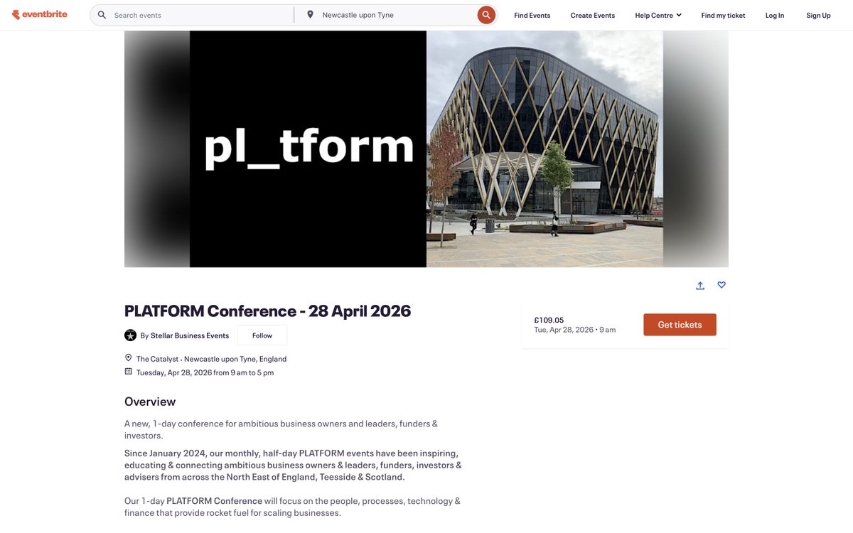 ukstartupweek's tweet image. [SAVE THE DATE] 1-day PLATFORM Conference in Newcastle upon Tyne on Tuesday 28th April (link to more info in the comments below) ⬇️⭐️

#PlatformUK #scaleup #scaleups #scaling #funding #investment #growth #ambition #newcastle #newcastleupontyne #northeastengland #UKSSW