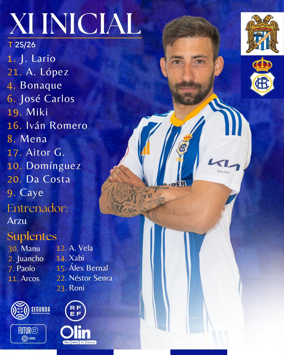 Este es nuestro 1️⃣1️⃣ inicial para el #AguilasRecre

#DondeElFutbolEmpieza #DecanoDelFutbolEspañol