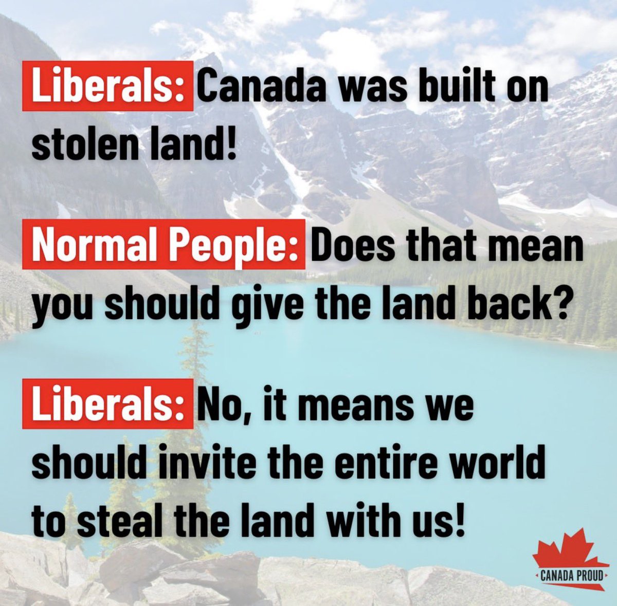 Has Carney said anything about how immigration has ruined Canada???  No he welcomes more of it on so called “stolen land”