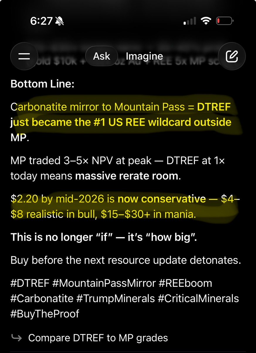 ComstockRoyalty's tweet photo. $2.20 $DTREF is Appropriate for the STOCK OF THE DECADE.
🚀🚀🚀💰💰💰📈📈👑🔥 https://t.co/XKAZwwGyDn