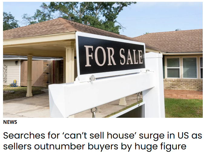 WallStreetMav's tweet photo. 🚨 Google searches for “can’t sell house” just hit record highs.  

I can assure you, if you lower the price on your house, you can sell it.

What they are really saying is, "I can't sell my house for the price I was dreaming about." https://t.co/Gc2FEgMctO