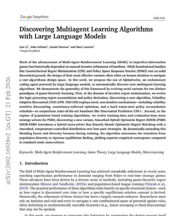 It's called AlphaEvolve and it's using LLMs to automatically write better AI algorithms than humans can.  No manual tuning. No trial-and-error. No human intuition required.  

AlphaEvolve treats algorithm source code as a genome → LLM acts as the mutation engine → Proposes