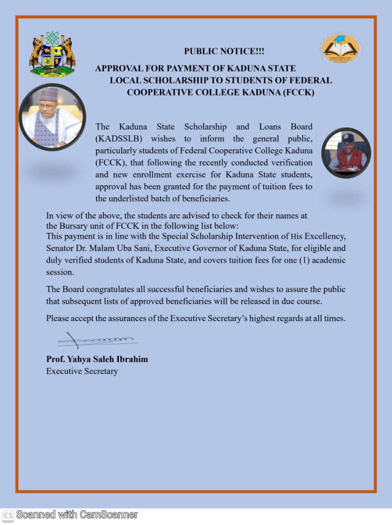 Kaduna State Scholarship & Loans Board tweet media