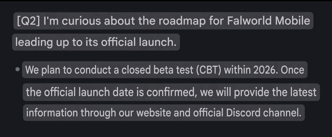 The next test for Palworld Mobile is planned for 2026!

And big news — the upcoming test will feature multiplayer support 👀🔥
That likely means more regions, and even more Pals to explore with friends.
#Palworld #PalworldMobile