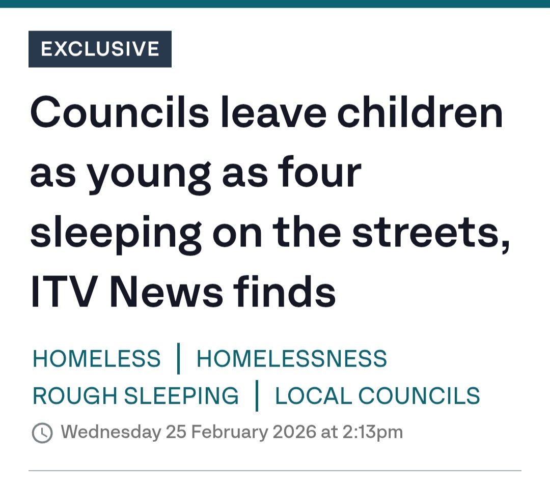 Children as young  as four years old are being forced to sleep rough on the streets, with local councils in England being accused of breaking the law by denying families emergency accommodation. ITV spoke to one homeless family in London with five children who slept on the