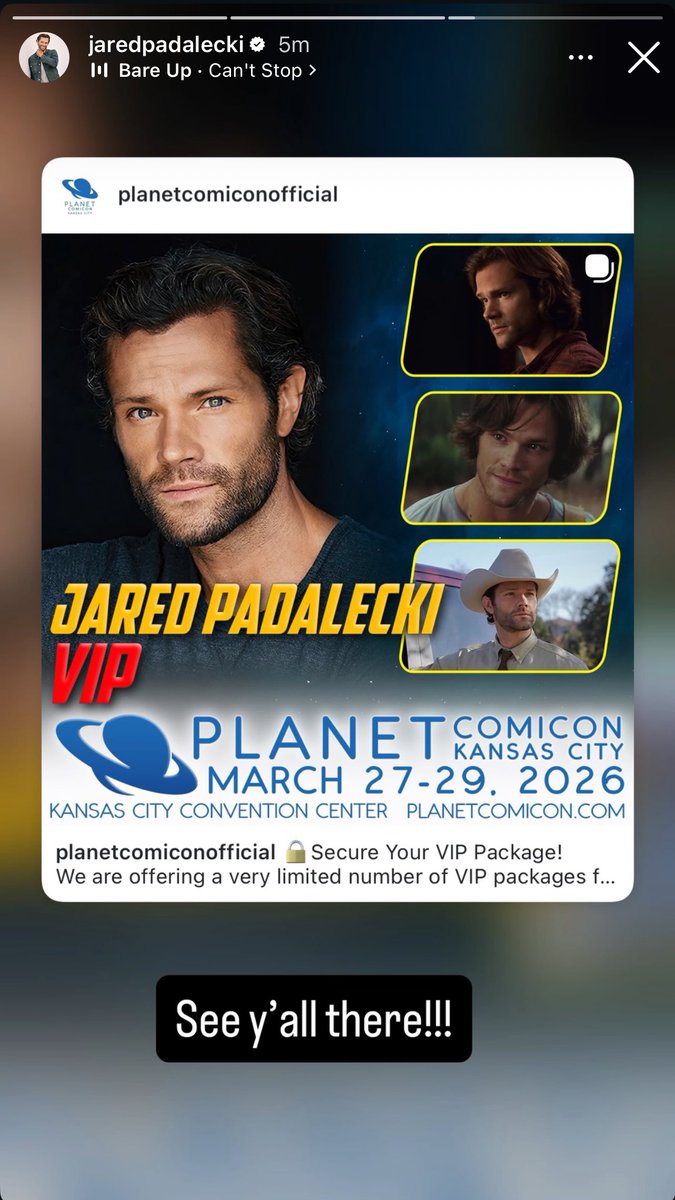 JarPad_Team's tweet photo. .@jarpad's Instagram Story
๐ญ "See y'all there!!!"
#JaredPadalecki #Jared_Updates #JaredSchedule https://t.co/CRO3MT3DNR