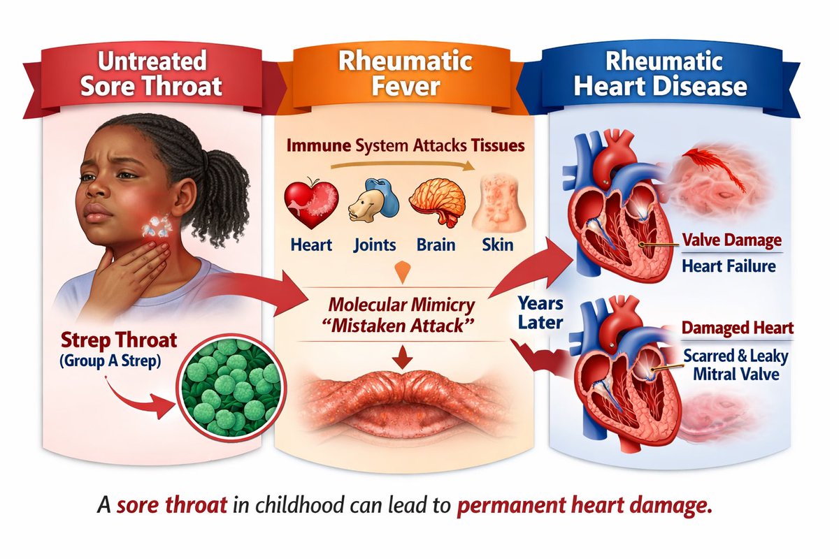 💡 Did You Know?

A sore throat in childhood can quietly damage the heart years later?

Thread 👇🏽