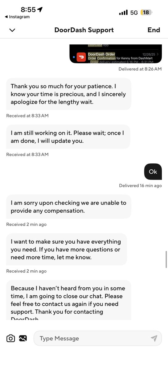 KennyMTOB's tweet photo. Door dash refusing to give me the $30 promo they had haha what a joke. @DoorDash #doordash #scam https://t.co/uJDEzFWytd