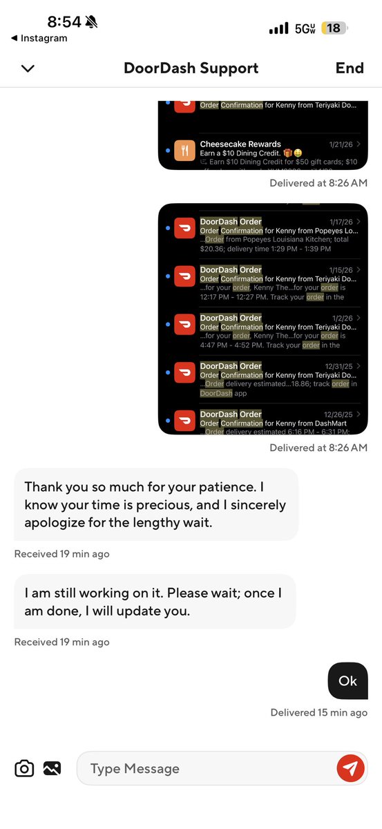 KennyMTOB's tweet photo. Door dash refusing to give me the $30 promo they had haha what a joke. @DoorDash #doordash #scam https://t.co/uJDEzFWytd