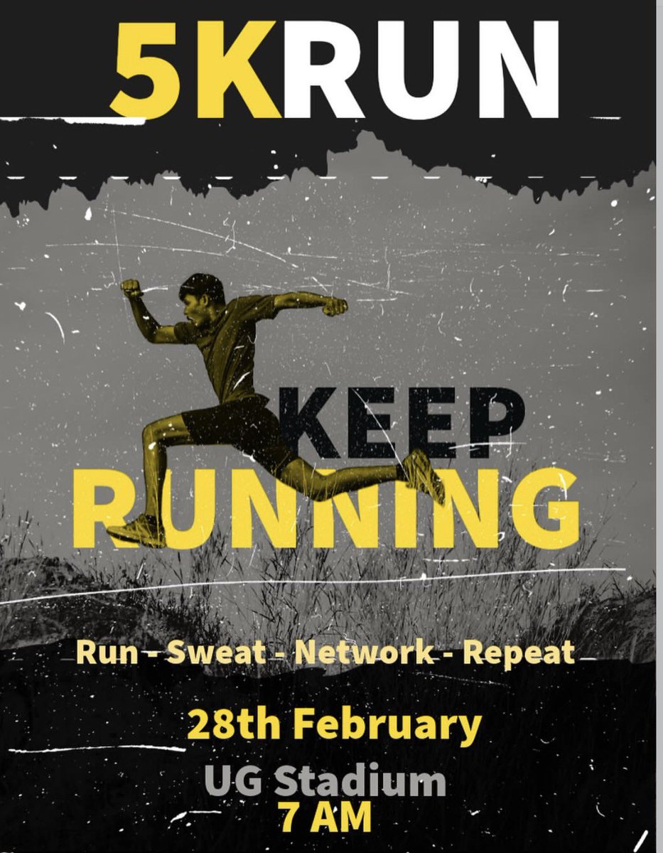 edudzi_'s tweet photo. Run/Walk events this weekend:

• The Runner Alliance, UG Stadium.
• First and Last Run, Ayi Mensah Toll Booth.

Next weekend is the Independence Day Run. *800*17# if you haven't registered. https://t.co/tqgpjd3S6H