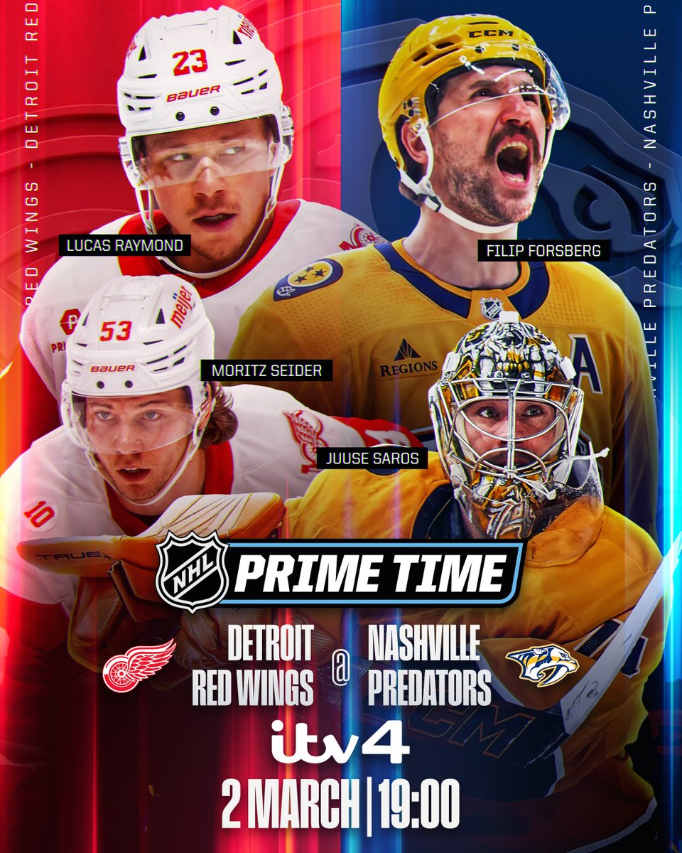We've got more LIVE NHL for you coming up this weekend on ITV4 🏒😄

Saturday: New York Rangers v Pittsburgh Penguins @ 17.30 
Sunday: Pittsburgh Penguins v Vegas Golden Knights @ 18.00
Monday: Nashville Predators v Detroit Red Wings @ 19.00