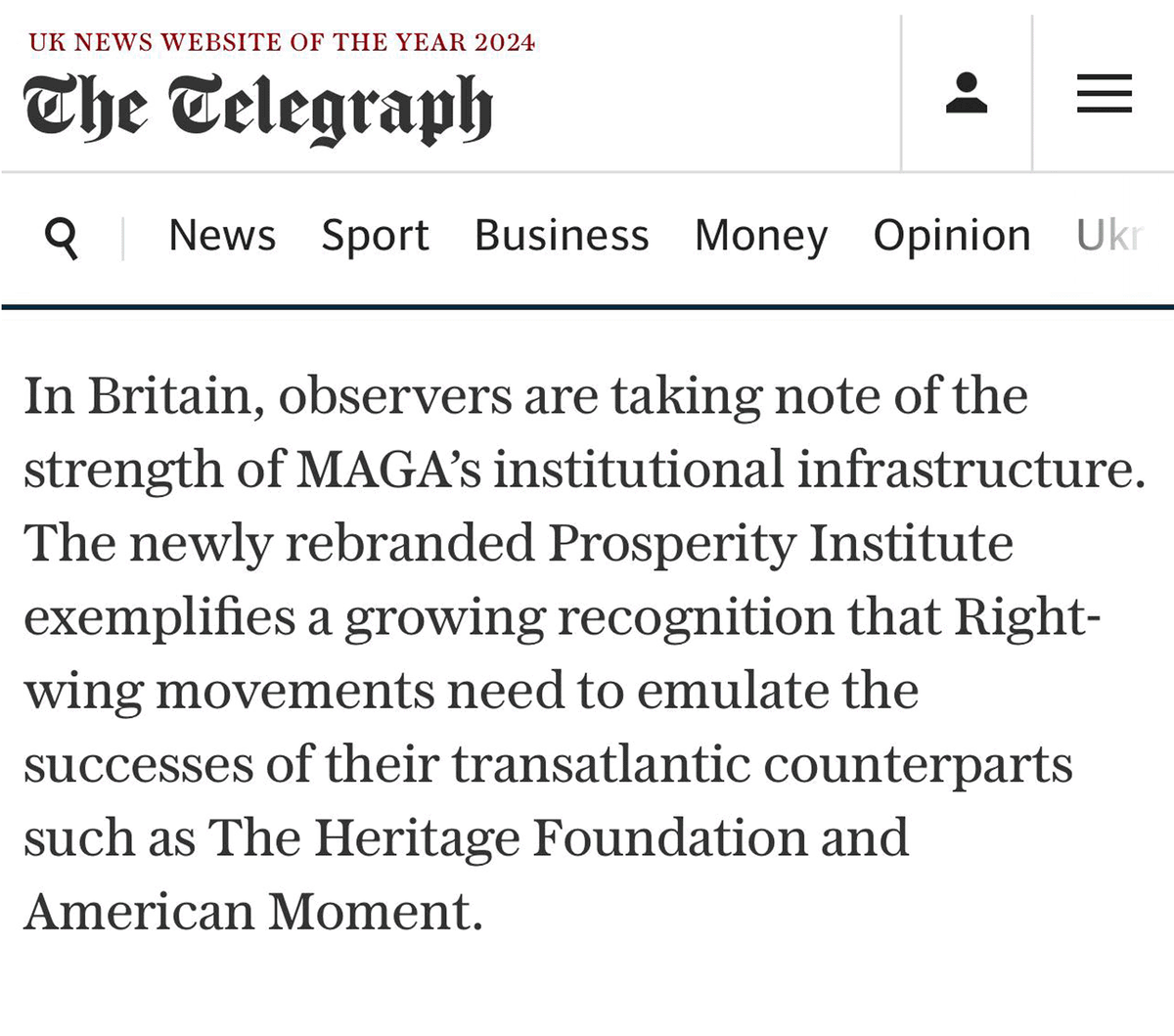 <a href="/BylineTimes/">Byline Times</a> Farage's adviser- James Orr Telegraph article. 
January 2025- 'The MAGA movement has found its next leader.'

Praises 2 Project 2025 authors- Heritage and American Moment.