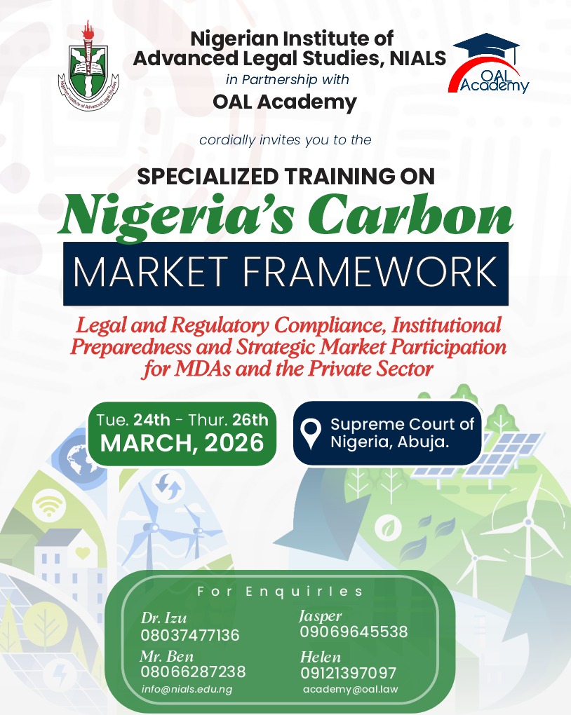 NIGERIAN INSTITUTE OF ADVANCED LEGAL STUDIES tweet media