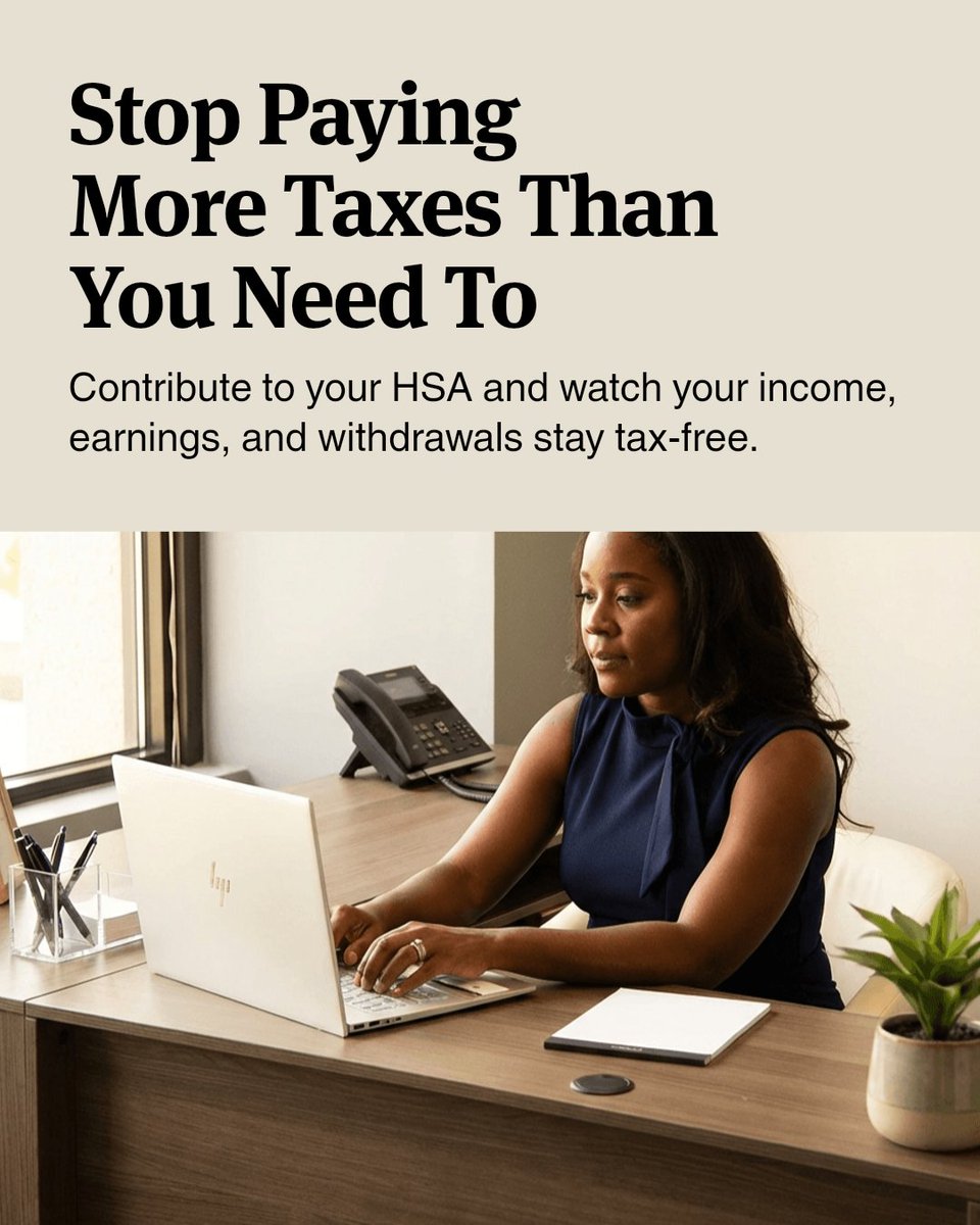 firm1040's tweet photo. Get more from your HSA: contributions cut taxable income, earnings grow tax-free, withdrawals are tax-free. Use it to lower taxes today.

Gain clarity on how current tax laws actually apply to your income and financial decisions. https://t.co/0Mli5WWJTu https://t.co/UUZ0lFIefu