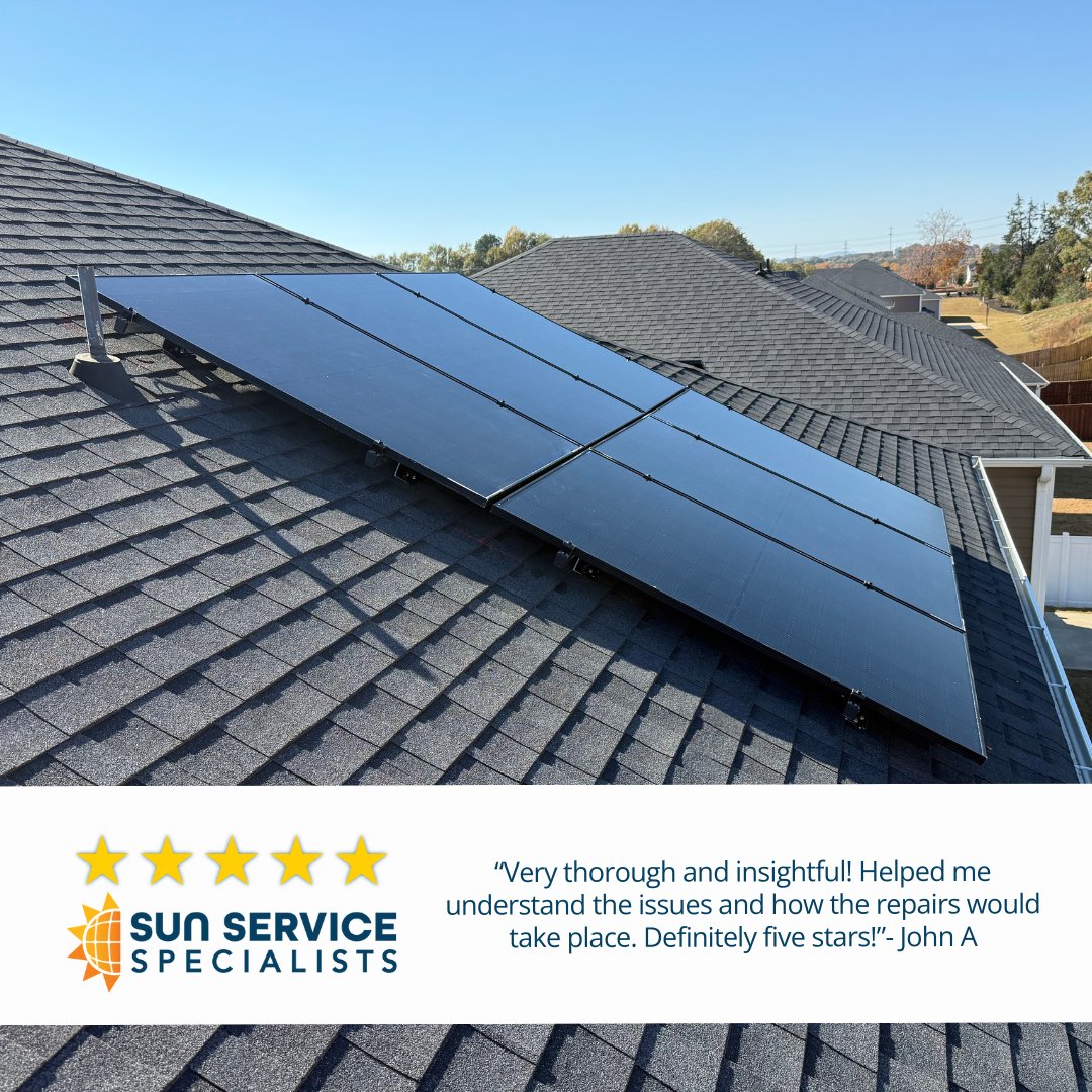 SunSpecialists's tweet photo. ⭐️⭐️⭐️⭐️⭐️
Clear answers, honest guidance, and repairs you can feel confident about. That’s what Sun Service Specialists is all about. ☀️🔧🏡

#cleanenergyfuture #solarpanelsystem #gosolar https://t.co/F9Dp5u0goJ