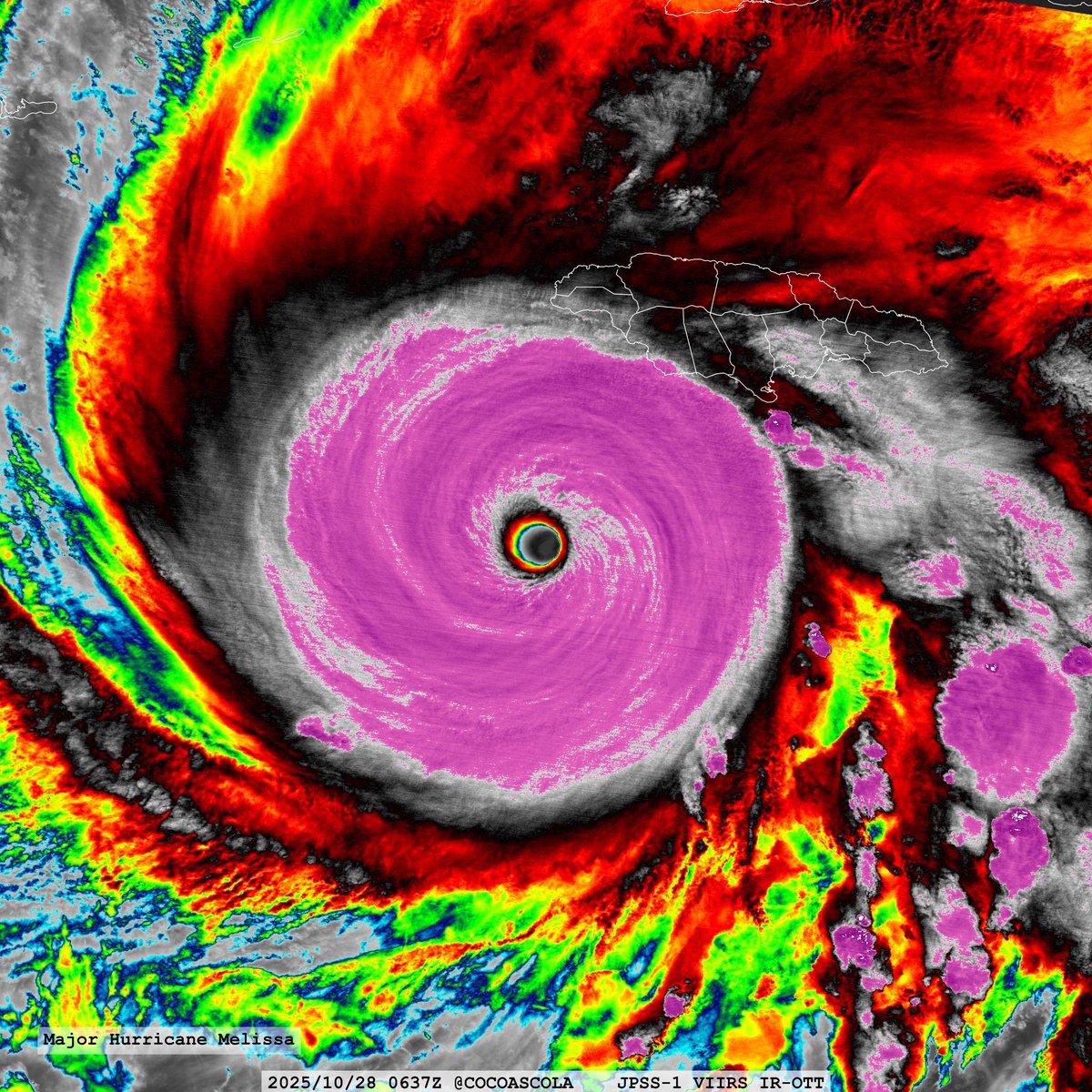 NbergWX's tweet photo. NEW TODAY: Hurricane Melissa has been upgraded to a 190 MPH Category 5 hurricane, tying Hurricane Allen as the strongest Atlantic hurricane on record by wind speed. With a minimum central pressure of 892 mb, this was both a historic and devastating storm.

The National Hurricane Center completed their post season analysis of the storm and found it to be stronger than was reported in real time. @fox35orlando