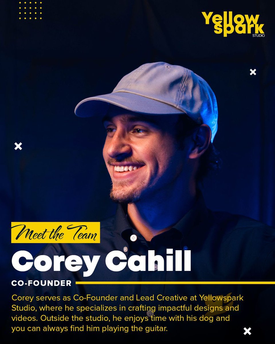 YellowsparkAD's tweet image. Every studio has a visual anchor.

Corey leads the creative direction behind our brand identity, graphics, and video visuals.

Yellowspark Studio.

#YellowsparkStudio #SparkYourVision #MeetTheTeam