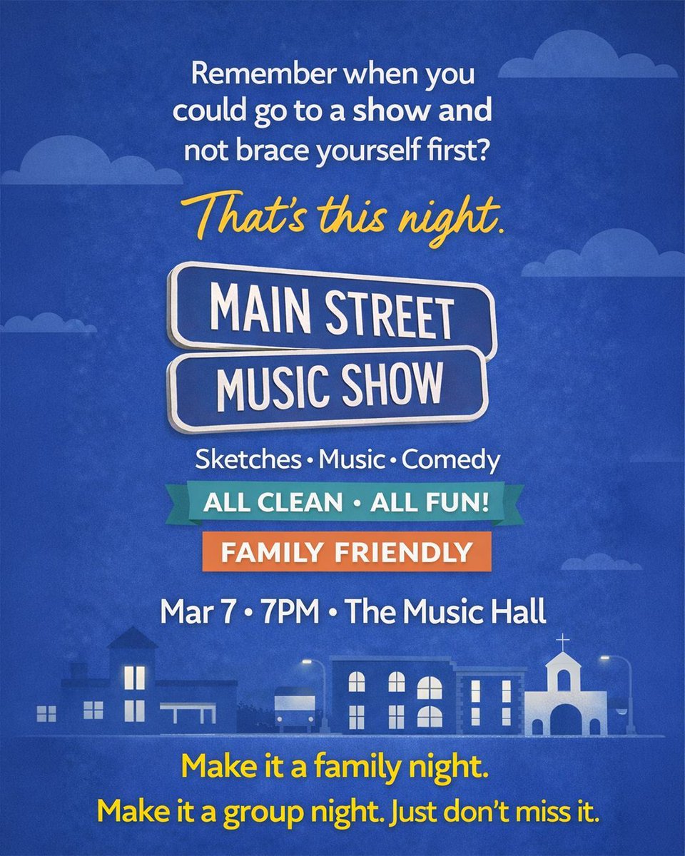 MainStMusicshow's tweet photo. Here’s what you can expect:
✔ Family-friendly
✔ Uplifting
✔ Genuinely funny

Main Street Music Show
Mar 7 • 7PM • The Music Hall 
https://t.co/JCz4aIs1Ui
#Lynchburg #LynchburgEvents #lynchburgva #lyhva #downtownlynchburg #ourlynchburg #LynchburgLiving #LynchburgMusic https://t.co/lELbdpITRI