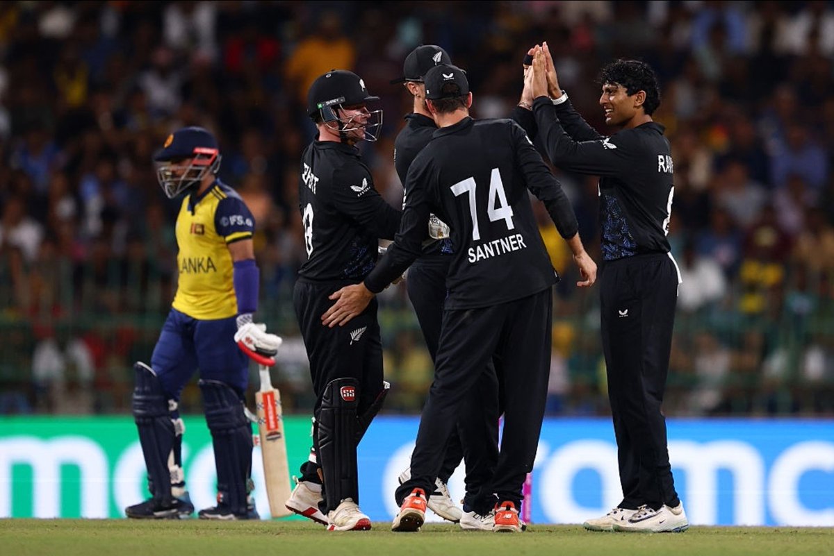 urstrulyjaat18's tweet image. NEW ZEALAND IS CLOSE TO SEMI 🚨 FINAL 🚨

- They defeated Sri Lanka and knock the home team out of the T20 World Cup.!!🤯

#SLvsNZ #NZvsSL #T20WorldCup2026 #T20WorldCup