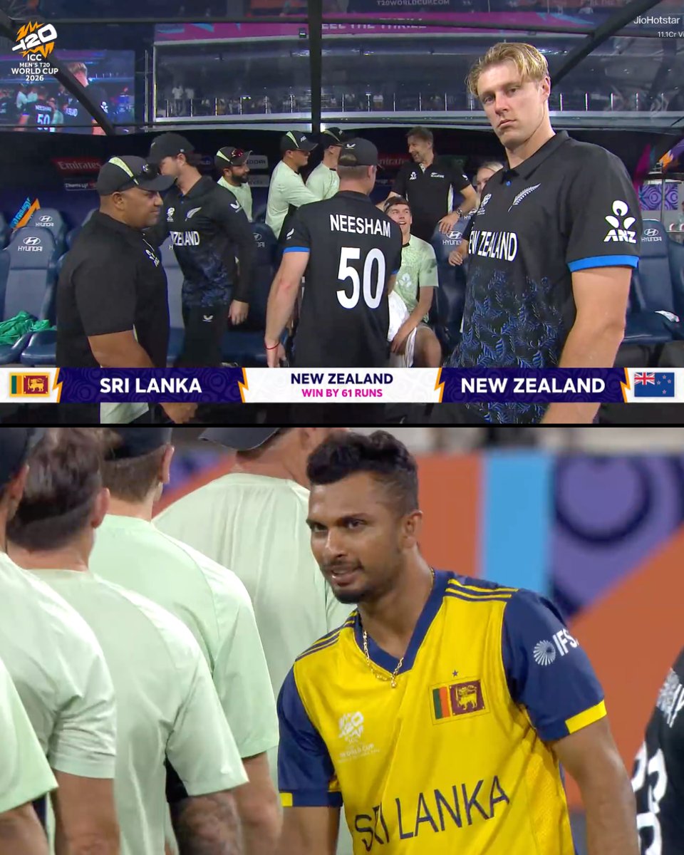 OneCricketApp's tweet image. From 84/6 to a historic turnaround.
One of the greatest comebacks the T20 World Cup has ever seen!

And heartbreak for the co-hosts — Sri Lanka are officially OUT of the World Cup! 

#SLvsNZ #T20WorldCup | 📸: JioStar