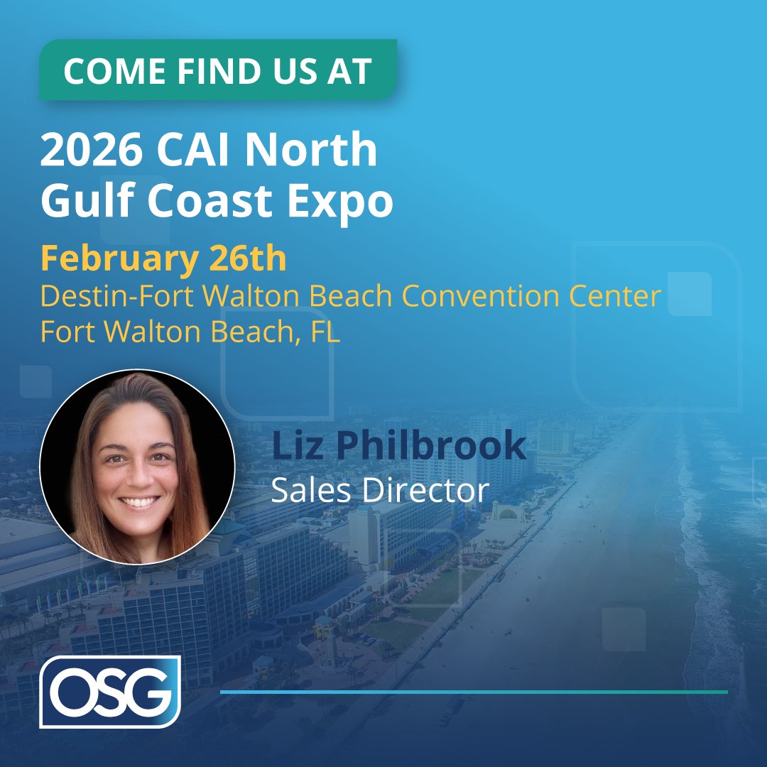 Come connect with Liz Philbrook to learn how OSG Real Estate Services Group helps community management organizations streamline resident communications.

📍 Destin-Fort Walton Beach Convention Center 📅 February 26 📌 Fort Walton Beach, FL

#OSG #CAI #CommunityAssociations