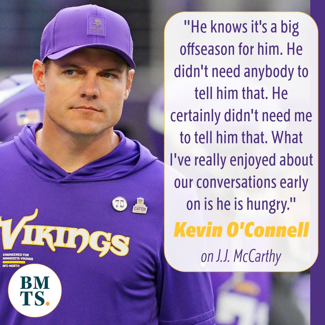 The Vikings aren't committing to J.J. McCarthy as their starter, but they aren't giving up on him, either. Kevin O'Connell still has plenty of good things to say about his young QB.

More: si.com/nfl/vikings/on…