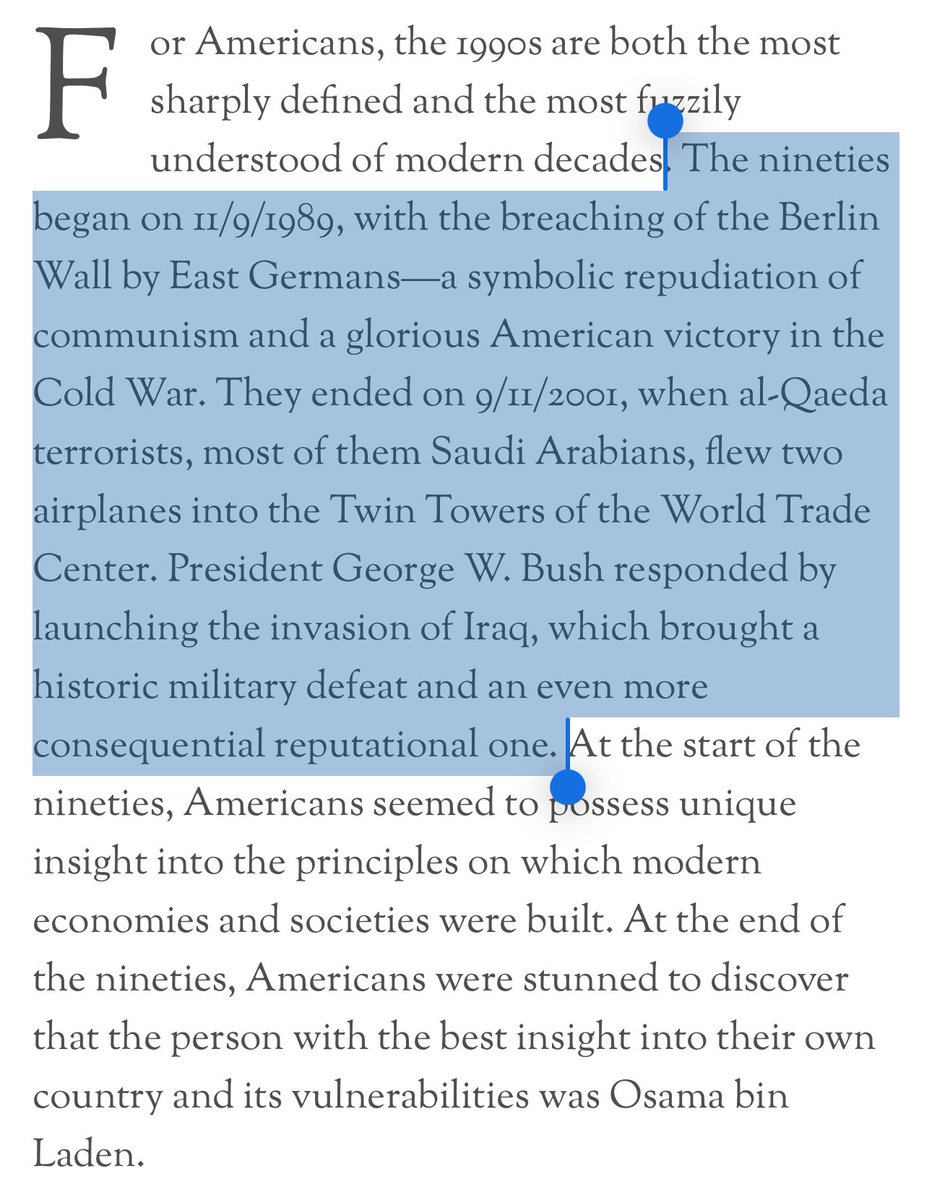 zarathustra5150's tweet photo. No, American culture had already been in steep decline and decay by 2007.

The 1990s, culminating symbolically in 9/11, marked the end of America as we know it, as it was once understood, the America of popular imagination. 

What remains is something else entirely. “Post-America”, perhaps. A different country, a different culture, and most importantly, a different people; each, in most respects, far worse.