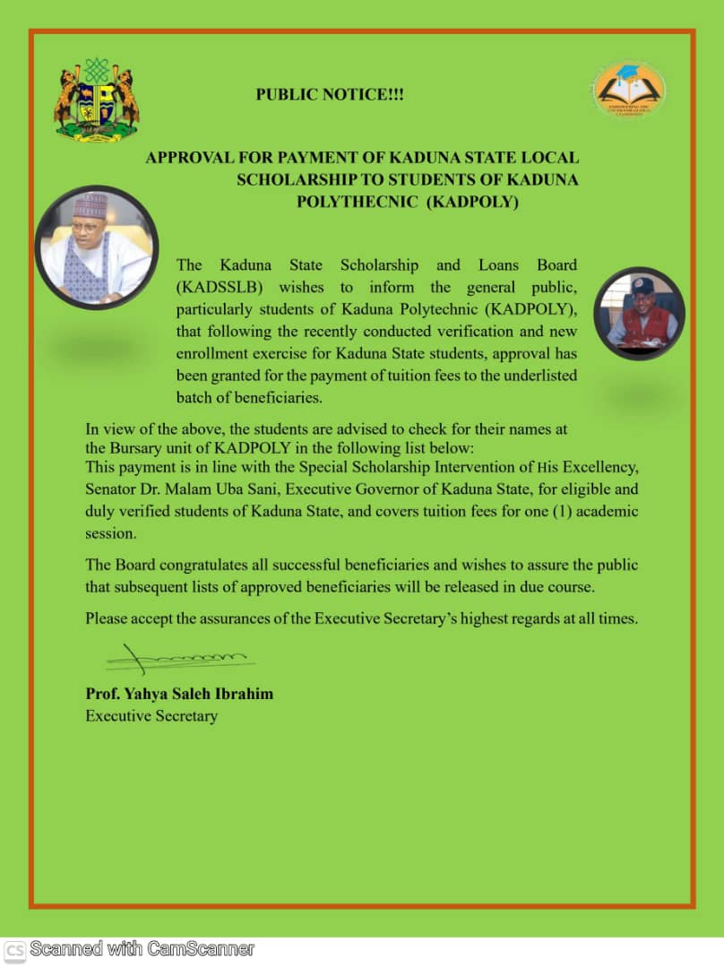 Kaduna State Scholarship & Loans Board tweet media