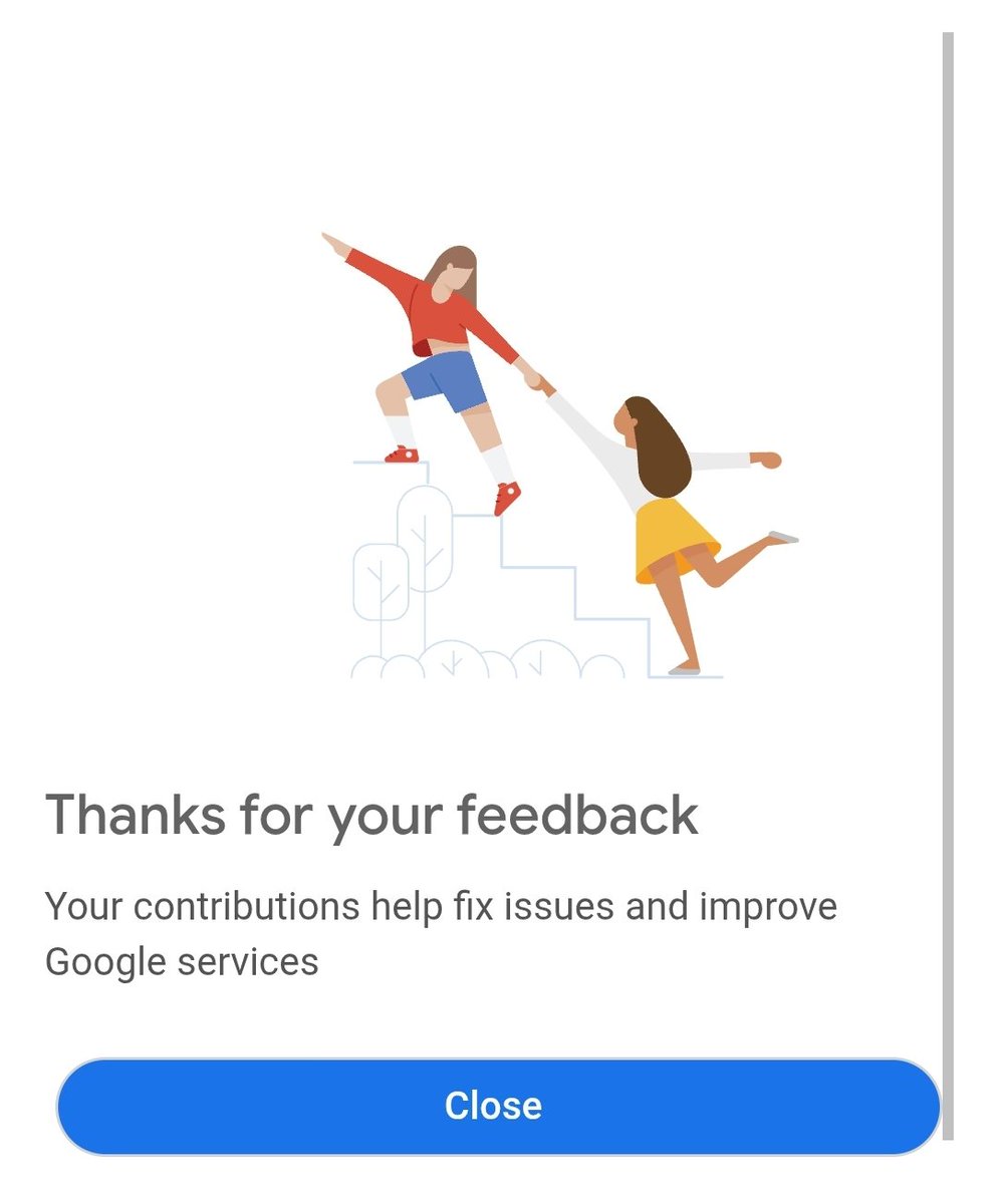 Send feedback directly to Google.