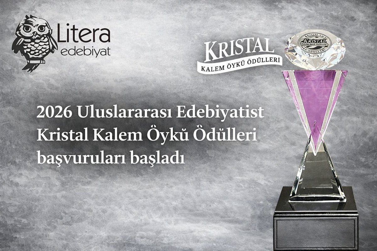 literaedebiyat's tweet photo. 2026 Uluslararası Edebiyatist Kristal Kalem Öykü Ödülleri başvuruları başladı
https://t.co/0pV8fp6Zl7
@edebiyatistcom https://t.co/pd3ZWVFXCp