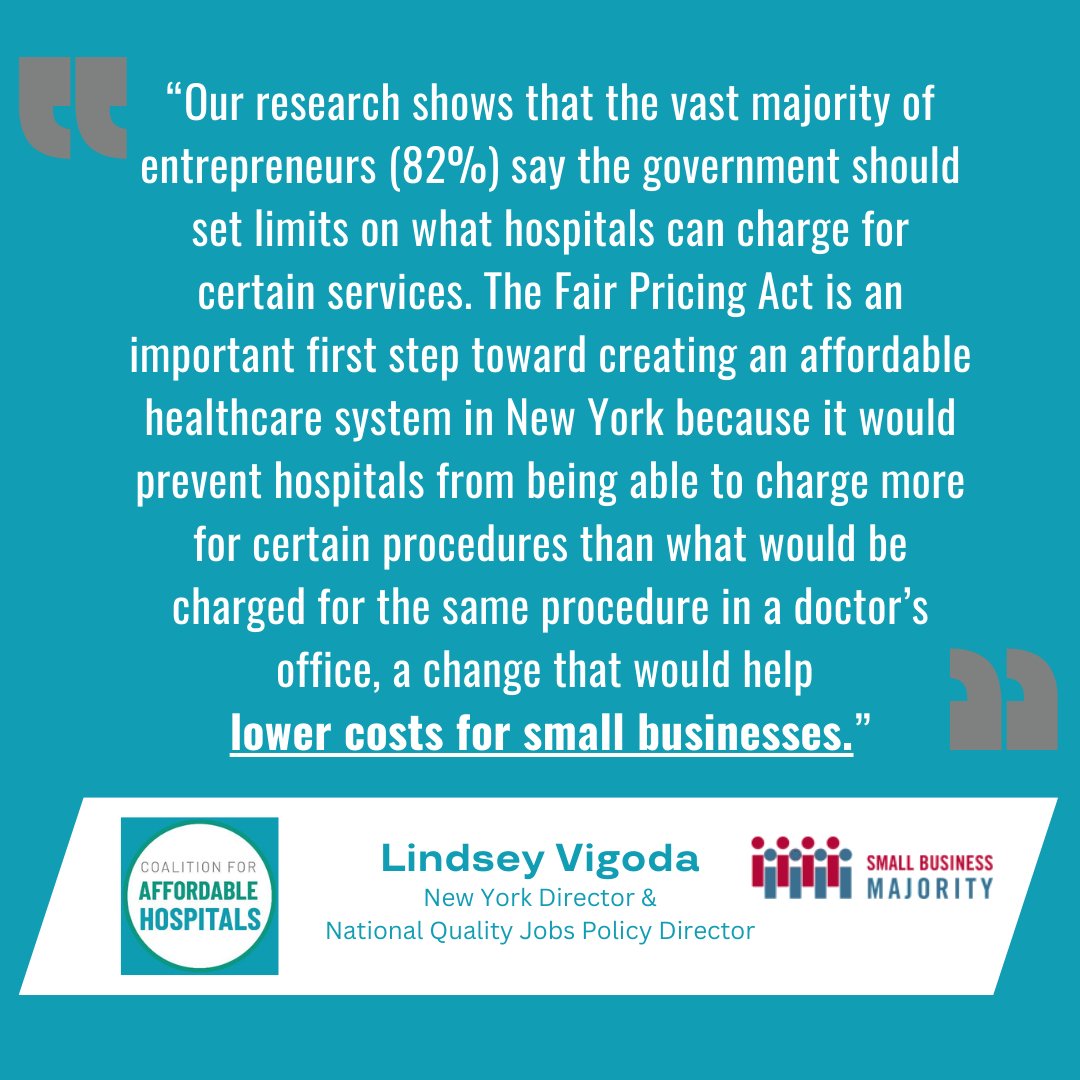 C4AH_NY's tweet photo. The New York Coalition for Affordable Hospitals unites unions, advocates, and community organizations against unaffordable and unreasonable healthcare costs.
Earlier this month, coalition members testified before the Joint Health Committee in favor of the Fair Pricing Act.

@thenyic @SmlBizMajority @FamiliesUSA @hcfany