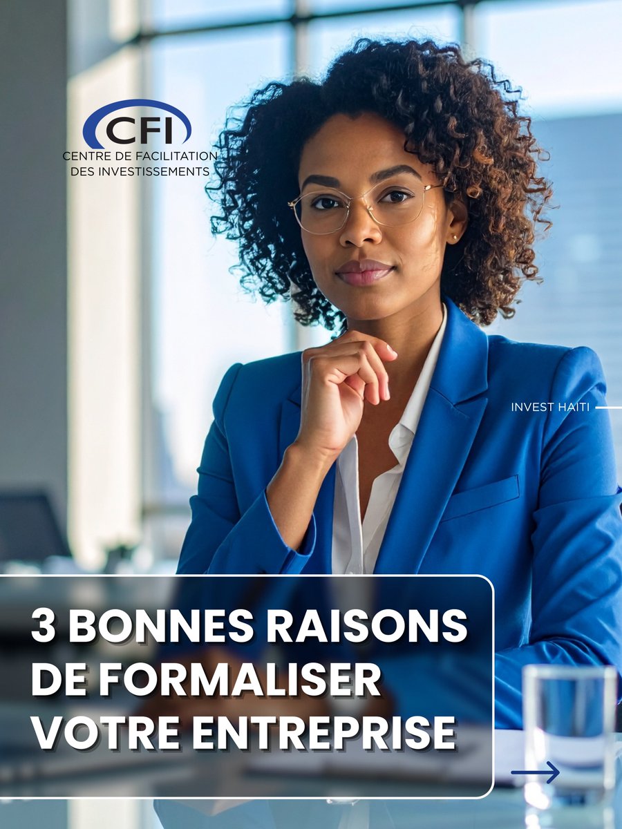 CFIHT's tweet photo. 3 BONNES RAISONS DE FORMALISER VOTRE ENTREPRISE

Vous êtes entrepreneur et vous vous demandez si la formalisation vaut vraiment le coup ? La réponse est OUI, et voici pourquoi !

Envoyez-nous votre demande de service aujourd’hui : contact@cfi.ht https://t.co/xdZAnTjk0f