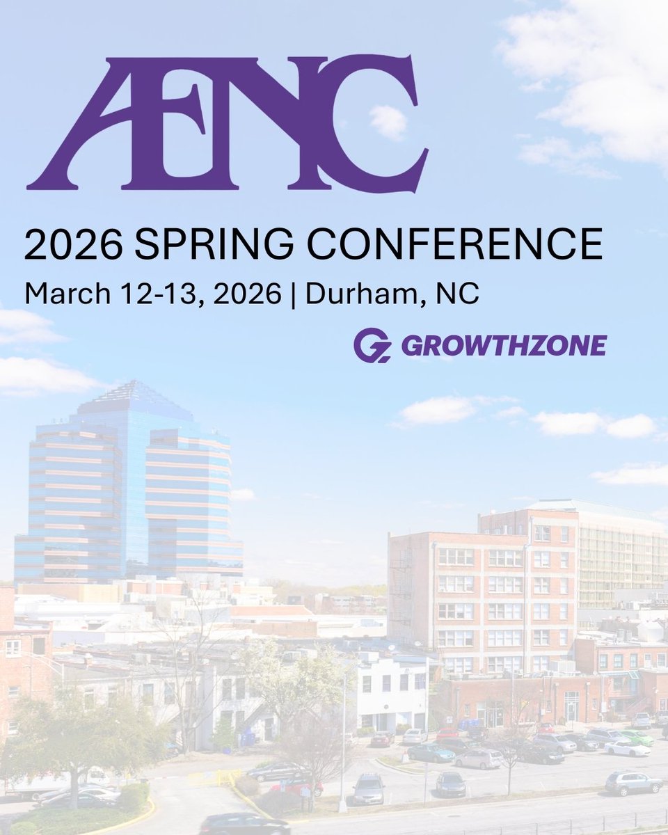 membersuite's tweet photo. GrowthZone is attending the 2026 @AENCtweets Spring Conference in Durham, NC, March 12–13. Excited to connect with association professionals! #AENC2026 #GrowthZone https://t.co/kjXx8vhugB