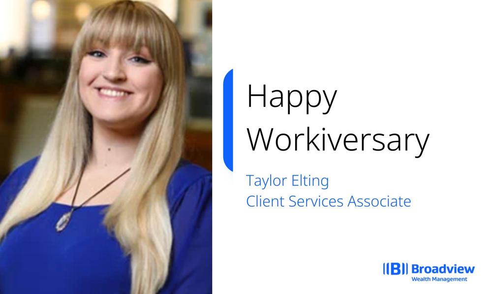 BroadviewWealth's tweet photo. Happy 6th workiversary to our amazing Client Service Associate, Taylor! 🎉 Please help us congratulate her! https://t.co/9yho2kCUSR