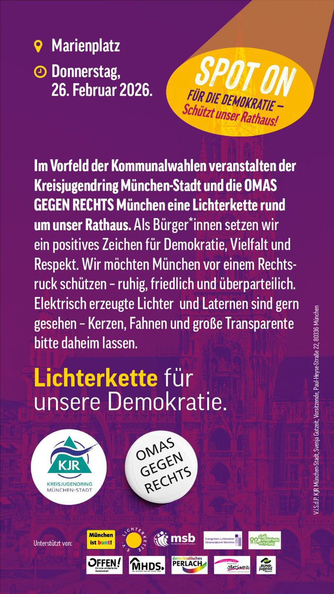 WolfMalca's tweet image. #München

Ich weiß nicht, ob es bei dieser Lichterkette nur um eine kosmetische Veranstaltung als Signal vor den Kommunalwahlen geht, oder ob @OMASGEGENRECHTS auch ein Zeichen gegen #Antisemitismus setzen wollen.
Wenn dem so ist, möchte ich als Jüdin gerne darauf hinweisen, dass