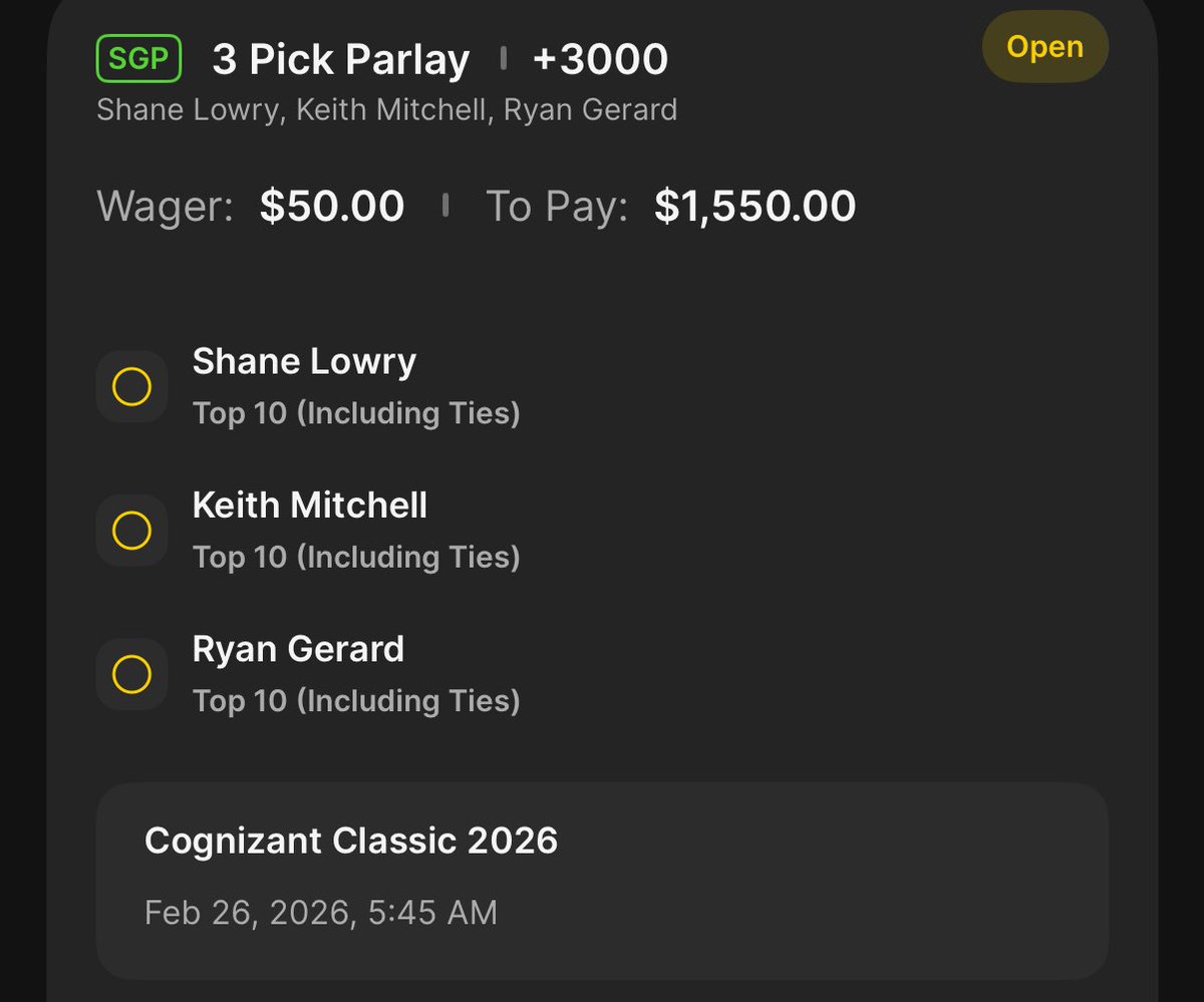 pgalocksmith's tweet photo. BASSNECTAR KETA-NUKE 🐴 ☢️ planted on the Cognizant Classic PGA slate 💣

High risk. Zero fear.
Bookies sweating, palms heavy. ☢️
#Sendit

Tailing or fading sissy @SeamheadSalvi ? https://t.co/CEQhghVSN0