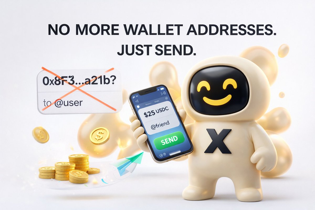 No more wallet addresses.
Just send payments with a tag on X.