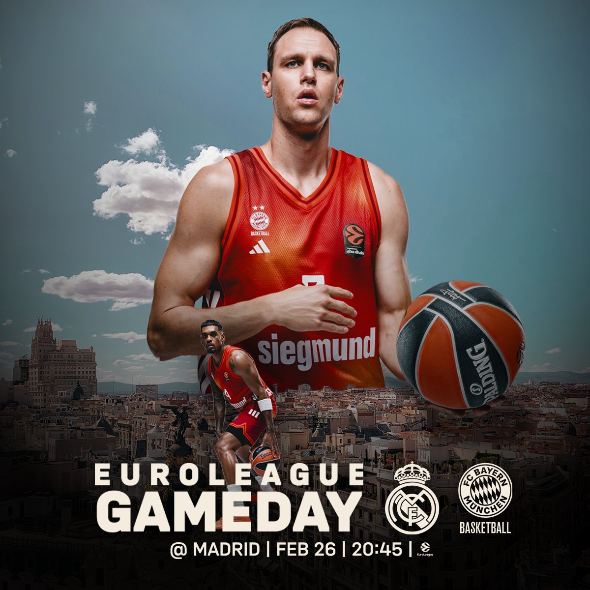 FCBBasketball's tweet photo. Gameday in Madrid!
🏆 @EuroLeague
🆚 @RMBaloncesto
🕔 20:45 CET
📍 Madrid
📺 LIVE on #MagentaSport
📰🇺🇸 https://t.co/dy3MIRjc1x
📰🇩🇪 https://t.co/S8fBWxFOdl
#FCBB #WeBallTogether #RMBBAY https://t.co/Mfc6BhQzG5