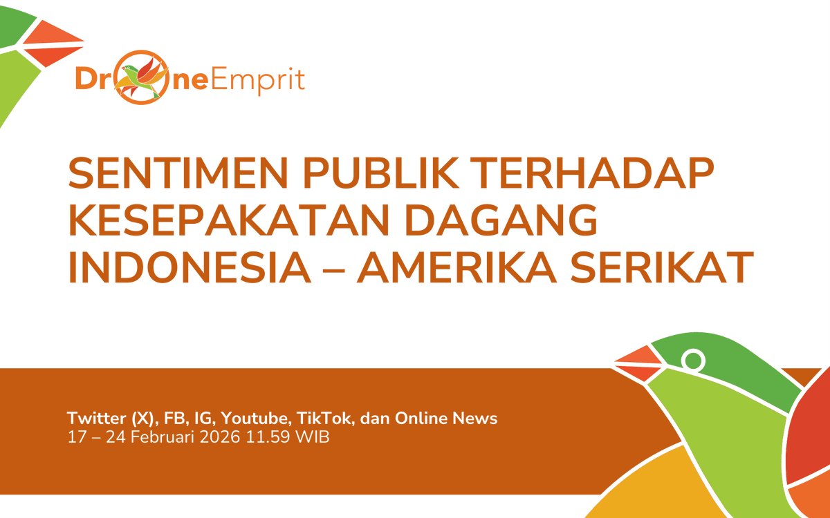 DroneEmpritOffc's tweet photo. SENTIMEN PUBLIK TERHADAP KESEPAKATAN DAGANG INDONESIA - AMERIKA SERIKAT

Bagaimana respons publik terhadap "oleh-oleh" Presiden Prabowo dari Washington DC? 

Yuk, kita bedah datanya 👇

By DE (@ismailfahmi) https://t.co/8tbWOxE1Fo
