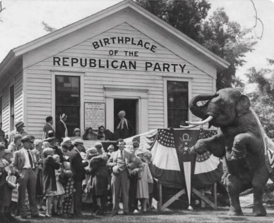 The Republican Party was founded in a little schoolhouse in Ripon, Wisconsin in 1854.

The purpose was to stop Democrats from expanding slavery across America.
 
Democrats HATE when I share this.