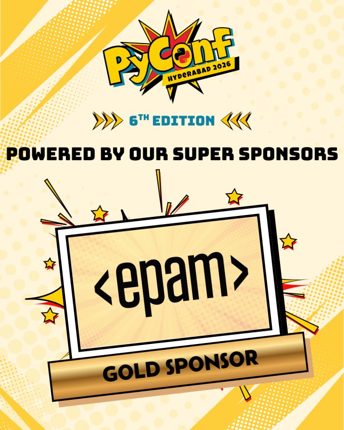 🎉 We’re delighted to welcome <a href="/EPAMSystems/">EPAM Systems</a> as the Gold Sponsor for PyConfHyd2026.

A global leader in digital transformation and product engineering, EPAM builds impactful digital platforms worldwide.

🙏A big thank you for your support.

🔗More details: 2026.pyconfhyd.org/blogs/epam-gol…