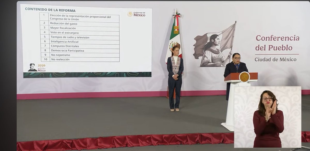 Esta mañana la presidenta <a href="/Claudiashein/">Claudia Sheinbaum Pardo</a> presentó los 10 puntos de la #ReformaElectoral. A decir de los expertos, no es solo un cambio de leyes, sino las reglas del juego democrático en México, habrá siempre a alguien que más le convenga, a otros no tanto; como a los partidos