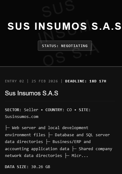 chum1ng0's tweet photo. 🔴🇨🇴El grupo de ransomware Vect publica a SUS Insumos SAS en su sitio DarkWeb.

🔗https://t.co/AUVv9AeFOi
📁30.26GB

#ransomware #infosec #Colombia #DarkWeb #Vect #ciberataque https://t.co/4zAPfDI2Mg