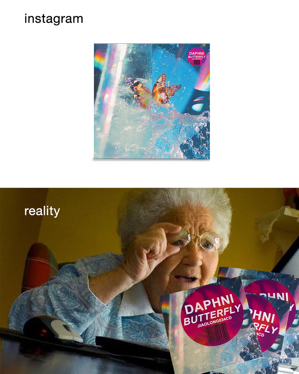 caribouband's tweet photo. @555x5555 designed a sticker to go on the shrink wrap... and someone at the pressing plant liked it more than the cover artwork 😂 ps. after a little delay at the plant, CDs and LPs should be in shops just about everywhere now. pps. novelty sized sticker only available on CD format. ppps. don’t worry it comes off when you take the shrinkwrap off https://t.co/HSQklL9Hc1